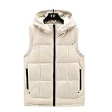 FRTZFTBCTS Herbst Winter Daunen Baumwolle Männer Weste Männliche Teenager Flut Männer Weste Weste Helle Jacke Beige L