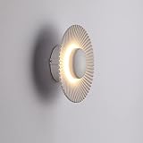 LED innen Wandleuchte 5W Modern Nachttischlampe Kreative Runde Entwurf Wandlampe Warmweiß 3000K Nachtlicht für Flur Treppen Schlafzimmer Wohnzimmer,Weiß