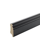 Schwarze Sockelleisten Alt-Berliner Profil MDF Folie 60/80/100/120mm [SPARPAKET] Farbe 60mm, Größe 40 Stück / 92