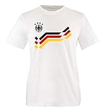 EM 2016 - Deutschland - Retro - Trikot - Herren T-Shirt - Weiss/Schwarz Gr. L