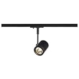 SLV 1-Phasen-Strahler BIMA I | Dreh- und schwenkbar, LED Spot, Deckenleuchte, Schienen-System, Schienenstrahler, Innenbeleuchtung, max. 50W 1P-Lampe | GU10 QPAR51, alu-schw