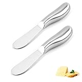 A/N PEPAXON Edelstahl Buttermesser Klein Tafelmesser käsemesser-Set Käsemesser Dessertmesser mit ergonomischem Griff Brotzeitmesser14,5x2cm 2S