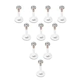 PiercingJak 5-10Stk Acryl Piercing Lippenpiercing Labret Stud Zungenpiercing Bioflex Flexibler Ohr Tragus Helix Ohrpiercing 1.2