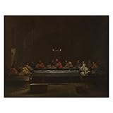 Nicolas Poussin berühmtes Ölgemälde 'Die sieben Sakramente II: Eucharistie' Reproduktion. Leinwandbild 20x26cm (8x10in) R