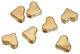 Metallperlen 7x6x3mm 120 Stück Spacer mit Loch Gold herzförmig