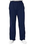 Fruit of the Loom Herren Fleece-Hose mit Taschen, offener Unterseite Trainingshose, Navy, X-Groß