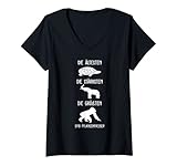 Damen Vegetarier Schildkröte Gorilla Elefant Pflanzliche Ernährung T-Shirt mit V