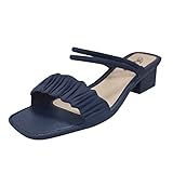 RTPR Damen Sommer Sandalen, Strandsandalen mit Dickem Absatz, Elegant Sandaletten, Riemchensandalen Weichen Sohlen Flache Schuhe, Lässige Sommerschuhe Leicht S
