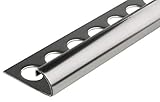 Fuchs Design Fliesenschiene Premium 11 mm Rundprofil aus V2A Edelstahl in glänzend modernes Fliesenprofil Edelstahlschiene 10 x 2,5