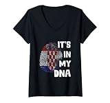 Damen Kroatien Jugo Hrvatska Balkan Jebiga T-Shirt mit V