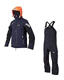 Magic Marine Herren Segeljacke & Segelhose 2L Set Ölzeug Funktionsjacke Funktionshose, Segeljacke:J_grau_XS, Segelhose:H_schwarz_XS