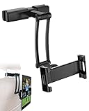 E-SMARTER Auto Kopfstütze Halterung Auto Tablet Halterung Universal Tablet Auto Halterung mit 360° Drehung Kompatibel mit iPad, iPhone, Smartphones, Einstellbar Passt 4-11 Zoll Bildschirme Schw