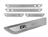 QNSWA Passt for Vw.Vw.Golf 6 7 7.5 8 mk7 GTI r-Line Polo Tiguan Touran Passat Cc Auto-Tür-Sill-Platten-Kits Scpt-Platten-Aufkleber (Color : R Black)