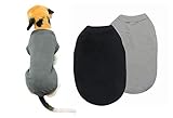 YAODHAOD Cotton Hundekleidung Einfarbige Hunde-T-Shirts Kleidung, Baumwollhemden Weich und atmungsaktiv, Hundehemden Bekleidung Fit für kleine extra kleine mittlere Hundekatze 2 PCS (Schwarz/Grau, S)