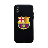 Generic Silikon-Schutzhülle für iPhone 5 6 7 8 X XR XS 11 Pro Max SE FCB Barcelona Club (iPhone 11) Schw