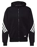 adidas Mens M Fi 3s Fz Hooded Sweatshirt, Black, L