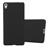 Cadorabo Hülle für Sony Xperia E5 in Frost SCHWARZ - Handyhülle aus flexiblem TPU Silikon - Silikonhülle Schutzhülle Ultra Slim Soft Back Cover Case Bump