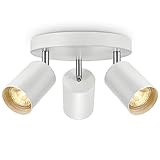 Anten Maja I GU10 Drehbare Deckenstrahler Mit 3 Spots I Abnehmbarer Lampenschirm I Weiß I 3 Flammig Deckenleuchte Schwenkbar I Spotleuchte Für Gänge, Esszimmer, Schlafzimmer I Ohne L