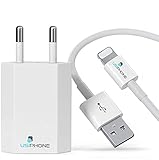 5W 1A USB Ladegerät + 2m Ladekbael - Schnellladekabel kompatibel mit - iPhone 10 11 12 13 Pro XS XS Max X XR 8 7 6 6S Plus iPad Air Mini Pro - Kabel für iPhone &