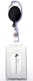 Waizmann.IDeaS® 1x Ausweisset Ausweis Set - STAHLSEIL Drahtseil Ausweisjojo Jojo Zipper Schlaufenclip Aufrollmechanismus Ausweishülle leicht FLEXIBEL Kartenhülle Kartenhalter Schutzhülle vertik