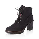 Rieker Damen Schnürstiefel Y2522, Frauen Stiefel,Winterschuhe,uebergangsschuhe,schnürboots,Kurzstiefel,Woman,schwarz (01),39 EU / 6 U