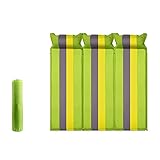 mlz Camping-Matratzenauflage 2 Personen Mit Kissen Doppel-Camping-Schlafunterlage Breit Selbstaufblasende Camping-Matratze Für Rucksackreisen Und Camping,Three-Green2