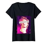 Damen Getrennt. Ästhetische griechische Statue. Vaporwave Emo Eboy T-Shirt mit V