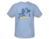 Batman - Running Retro Slim Fit Adult T-Shirt in hellblau, Small, Light B