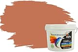 RyFo Colors Bunte Wandfarbe Manufakturweiß Terracotta 3l - weitere Orange Farbtöne und Größen erhältlich, Deckkraft Klasse 1, Nassabrieb Klasse 1