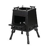 MNCYGJ Holzofen Outdoor zeltofen gartenkamin Klappbarer tragbarer Streichholzofen terrassenkamin Kann tragbar Sein - einfache Kombination,Schwarz,Big