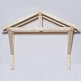 TUGA - Holztech Leimholz Balken 100x100mm Satteldach Haustürvordach Tür Haustür Überdachung Vordach Holz (180cm Breite zwischen Träger x 100 Tiefe)