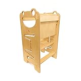 Lernturm Höhenverstellbar Montessori Tritthocker Kinder Learning Tower Helferturm Hochstand | CE Zertifiziert | Kinderhocker Holz Hochstuhl Kinderhochstuhl Aufstiegshilfe Kindertritt Hock