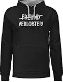 Shirtracer Valentinstag Partner Geschenke - Freund Verlobter - 5XL - Schwarz/Grau meliert - Geschenk - JH003 - Hoodie zweifarbig und Kapuzenpullover für Herren und D