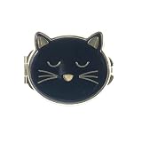 Katze Taschenspiegel Make Up Spiegel Reise Spiegel - Rosa Schwarz Pink (Schwarz)
