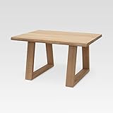 Rikmani Beistelltisch Wohnzimmertisch FRED Designer Couchtisch aus deutsche Eiche handgefertigt Massivholz Schlafzimmertisch Holztisch Universal Tisch aus Holz Echtholz Hell - S (80 x 60 x 44 cm)