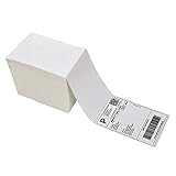 NefLaca Thermo-Etiketten, 10,2 x 15,2 cm, 1000 Etiketten pro Stapel, weiß, perforiert, kompatibel mit Zebra, Elton Druckern (4 Stapel)