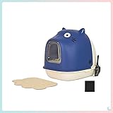 hanxiaoyishop Katzenklo Vollständig geschlossene Katzentoilette Becken Halb geschlossene Katzentoilette, Große kreative Katzentoilette, leicht zu reinigen und Durable Katzenklo (Grün)