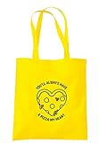 illustratedidentity 'You'll Always Have A Pizza My Heart' Tragetasche mit langen Griffen, 37,5 x 42 cm, gelb, Einheitsgröß