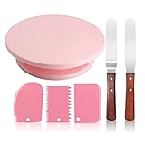 Tortenplatte Drehbar Drehender Kuchenständer mit 2 Secing-Spateln und 3 Icing Snoother DIY. Kombination Backwerkzeuge Professionelle Kuchen Dekorieren Lieferungen für Bäcker Kuchen dekorieren Verb