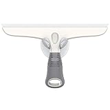 MR.SIGA Duschabzieher Silikon mit Saugnapfhalter, Duschwischer Fensterabzieher für Spiegel Fenster Duschtür Badezimmer, Flitsche Badwischer Glasabzieher Glasreinigung Set, Weiß & G