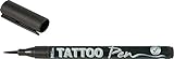 Kreul 62105 - Tattoo Pen schwarz, Strichstärke 0,5 - 3 mm, Kosmetiktinte auf Wasserbasis, hält bis zu 5 Tage, dermatologisch getestet, vegan, parab