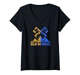 Damen Old School Zimmerer Kleidung Heimwerker Schreiner Handwerker T-Shirt mit V