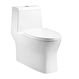 Stand Toilette, Keramik Toilette, Klodeckel mit Quick Release Funktion, Absenkautomatik und Justierbaren Scharnier, Antibakterielle Klobrille V Form PP Toilettensitz (29 x 16 x 30 in)