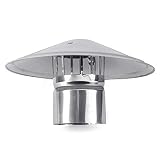 WYZQ Edelstahl Schornsteinabdeckung, Dachrauchrohr Anti-Downdraft-Vogelschutz-Oberteil, für alle Kraftstoffarten Schutz, Regen- und Schneeabdeckungstopf, Regenschirmform, 160 mm, Gepäck