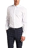 eterna Langarm Hemd Slim FIT Popeline unifarben, Weiß, W42 Lang