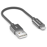 deleyCON 0,15m Lightning 8 Pin Ladekabel USB Kabel Apple MFI für IPhone 12 Pro Max 12 Pro 12 Mini 11 Pro 11 Pro Max 11 SE (2. Gen.) XR XS Max XS X Metallstecker & Nylonkabel - G