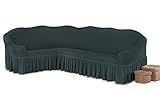 My Palace Beatrice elastischer Ecksofabezug mit Anti-rutsch Schaumstoffankern L-Form Sofahusse Eckcouch Cover Sofa Überwurf Spannbezug,