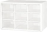 DONGSHUAI Schubladenschrank Plastik 9 Schubladen,Kosmetische Aufbewahrungsbox Klein Schubladenbox Kunststoff Desktop Aufbewahrung Organizer Für Kosmetik Schmuck Schreibwaren (Weiß)