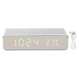 futd Digitaler Wecker, 3 In 1 Elektronische Nachttischuhr Mit Thermometer, Kabelloses LadegeräT, Elektrische Uhren, Einfach Zu Bedienen Mit Einfacher Bedienung, Wecker FüR Schlafzimmer, N