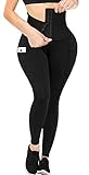 POP CLOSETS Hohe Taille Leggings für Frauen Bauchkontrolle Workout Yoga Hose mit Taschen Korsett Taille Trainer, schwarz, XX-Larg